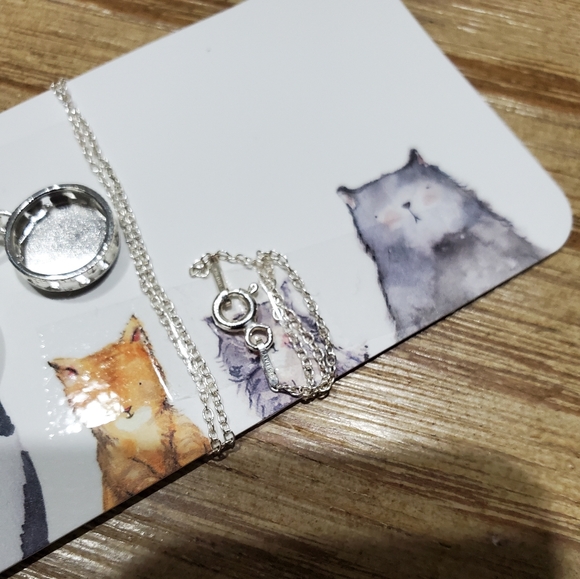 Sterling Silver Bling Cresent 2 PC Detachable I LOVE YOU Moon Necklace Charms - Picture 2 of 9